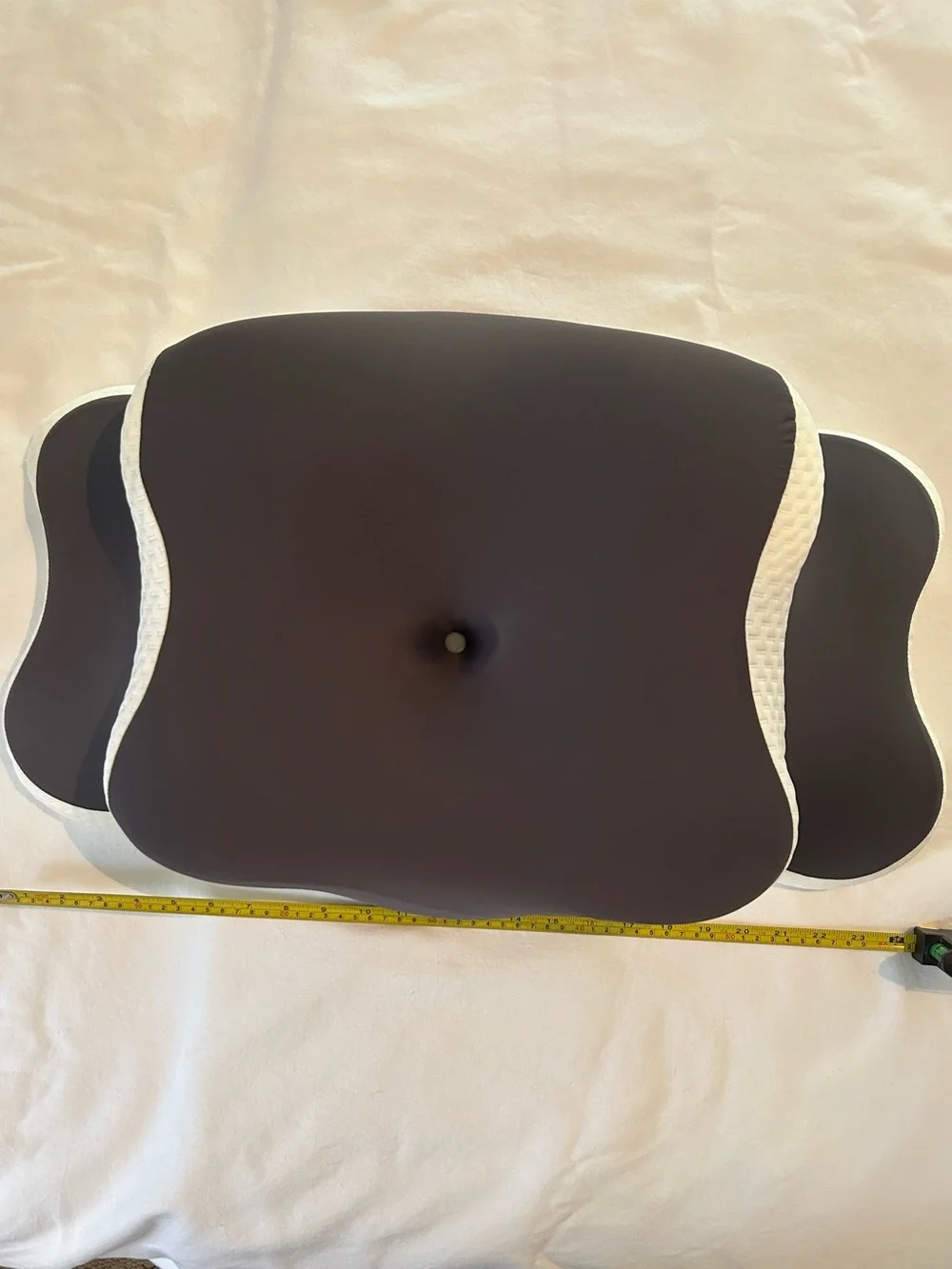Ergonomic Memory Foam Lumbar Pillow - Charcoal Gray with White Trim